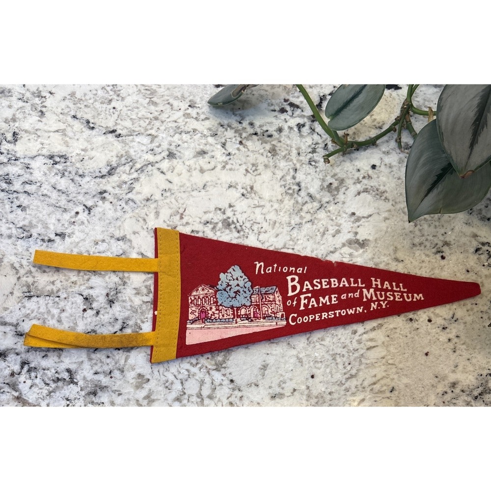 VTG National Baseball Hall Of Fame & Museum Cooperstown NY Pennant Souvenir Flag